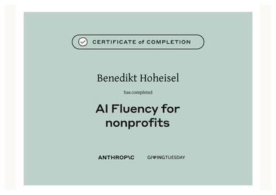 Zertifikat: AI Fluency for Nonprofits