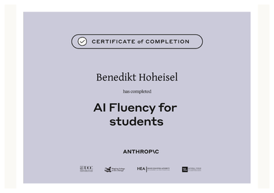 Zertifikat: AI Fluency for Students