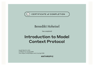 Zertifikat: Introduction to Model Context Protocol